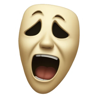 Scream crying behind smiling mask  sticker