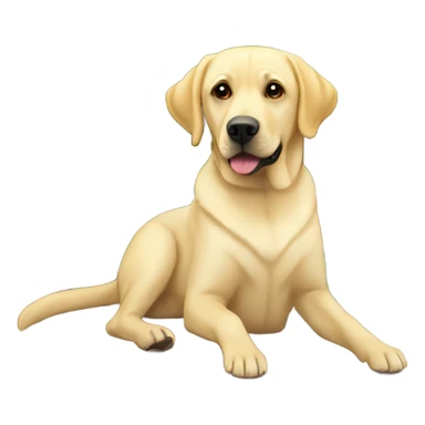 yellow Labrador sitting next to a christmas tree decorated with christmas lights sticker