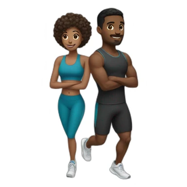 couple black training together sticker