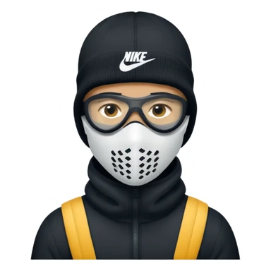 Person with Nike ski mask on sticker