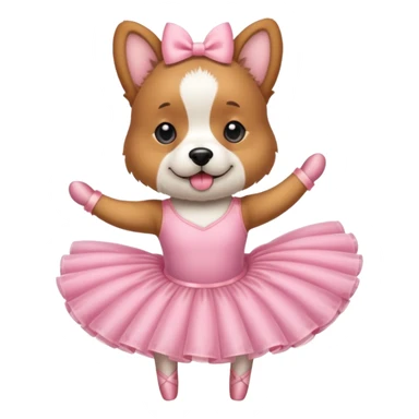 Dog wearing a cute pink ballerina dress  sticker