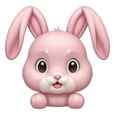 Pastel pink bunny, kawaii fluffy ears and body pretending to be shocked  sticker