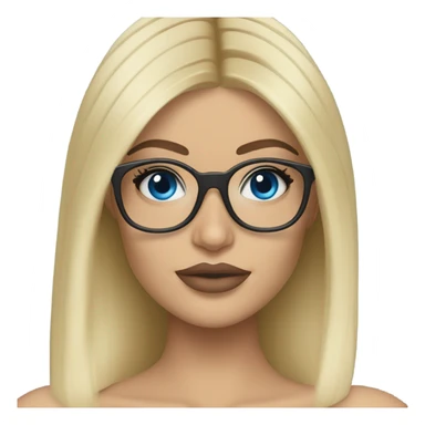 blonde kylie jenner with blue eyes and glasses  sticker