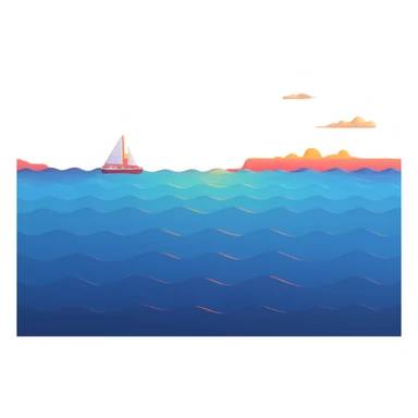 ocean sunset horizon sticker