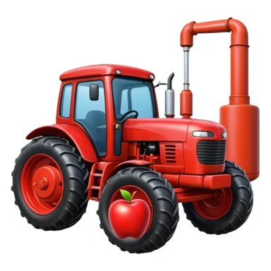 :  🚜 + 🏭 + 🍎 sticker