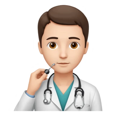 medico examinando pescoço de paciente sticker