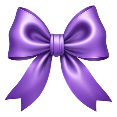 "A large, silky violet bow with elegantly curved loops and flowing tails, softly reflecting light."
 sticker