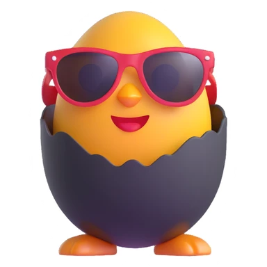 egg with sunglasses sticker