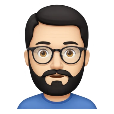 man with black beard and eyeglass sticker