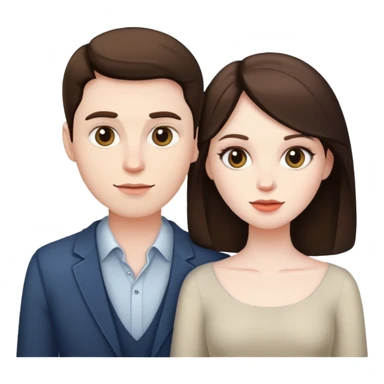 brunette couple pale sticker