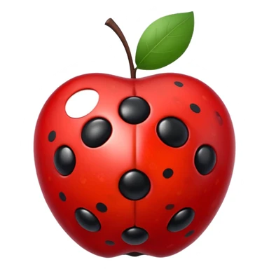 ladybug emoji, no legs visible, apple text message style sticker