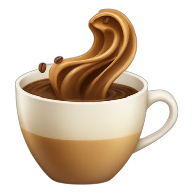a wave of coffee in a cup sticker