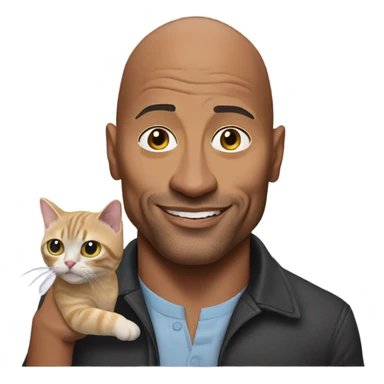 Dwayne Johnson holding a cat like Dr.Evil sticker