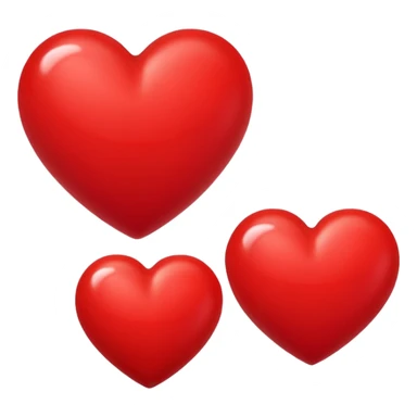 small red heart next to big red heart left heart not as red sticker