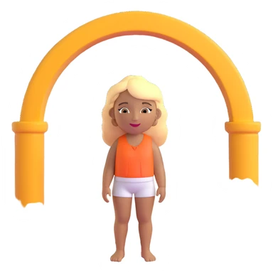blonde woman with light brown skin, with the Atalaia Beach arches (Aracaju-SE, Brazil) in the background sticker