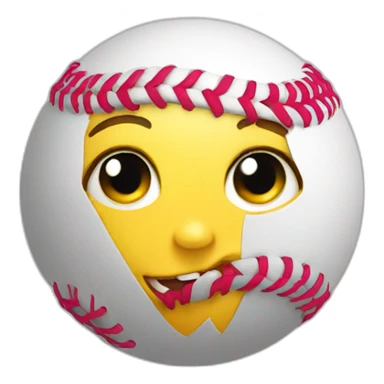 girl softball face in a ball sticker