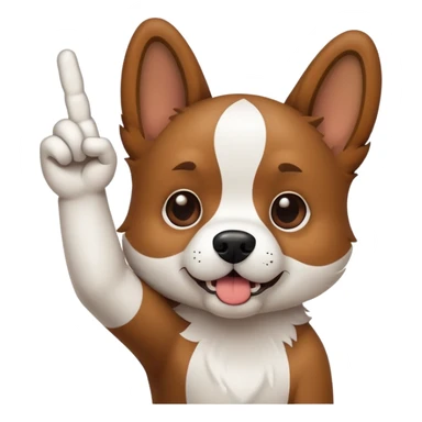 Dog sticking up middle finger sticker