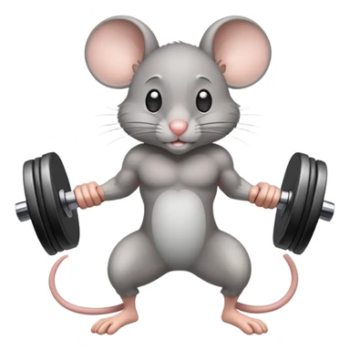 A mouse lifting weights  sticker