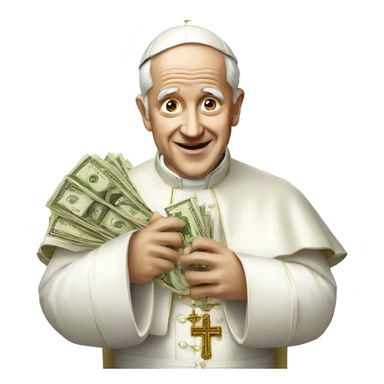 pope with money sticker