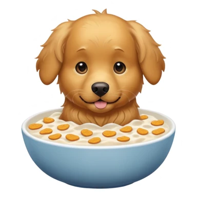 dog in a bowl of cereal sticker