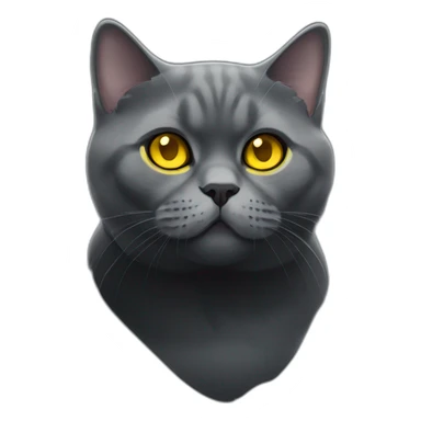 british shorthair cat in black smoke with yellow eyes sticker