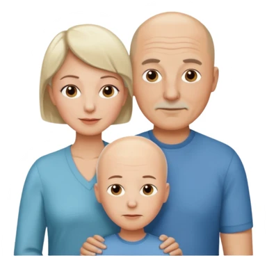 Parents, the dad is bald and the mom has short hair, both white and middle aged sticker