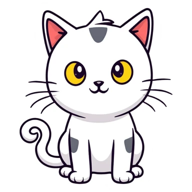 small black cat with yellow eyes sticker