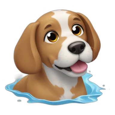 Dog swimming in water sticker
