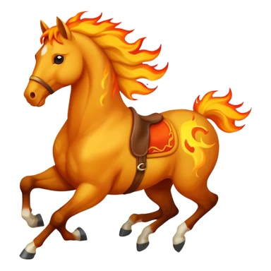 horse galloping with flames sticker