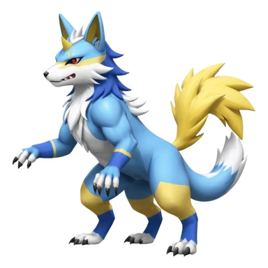 WereGarurumon-Zeraora-Renamon-Zangoose-fusion-hybrid-creature (full body sticker