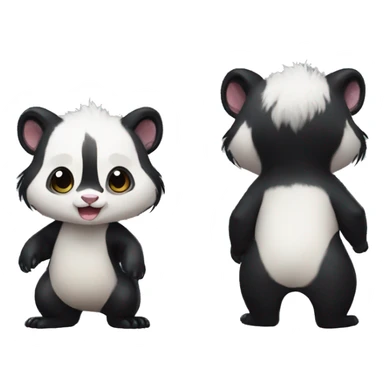 Cute skunk-panda-ferret-hybrid full body sticker