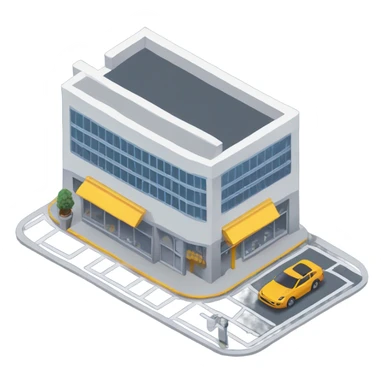 isometric shop and carpark sticker