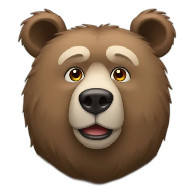 Russian bear with earflaps sticker