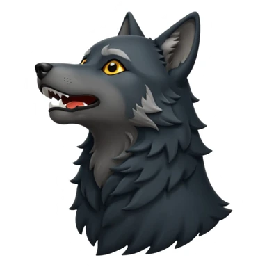 Black wolf howling eyes closed sticker