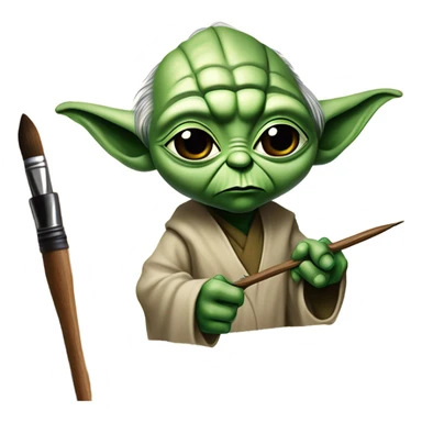 Master Yoda draws picture of Master Yoda sticker
