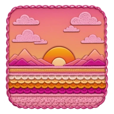 crochet stitch (it has a color like a peach-pinky sunset)  sticker