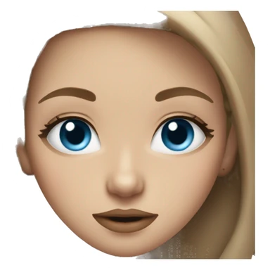 light brown hair blue eye long lashes big lip girl sticker