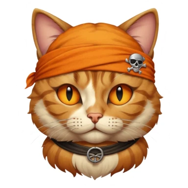 pirate cat with one closed eye sticker