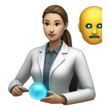 Futuristic-Biomedical-Engineer-studying-hologram-3d-model-of-breast sticker