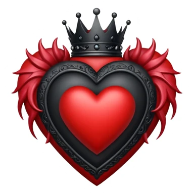 realistic gothic heart with a black crown sticker