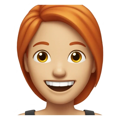 red head woman laughing sticker