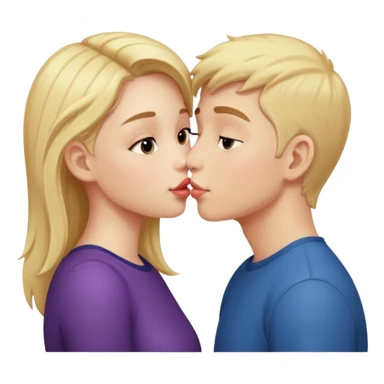A cute girl kissing a boy  sticker