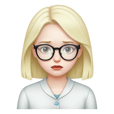 Pale girl with glasses sick sticker