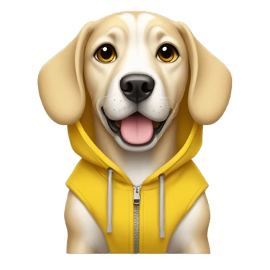 Dog wear yellow hoodie sticker