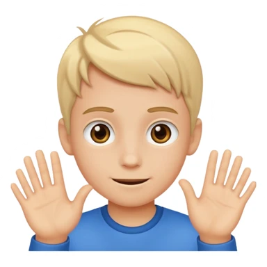 generate emoji of boy saying hii in normal skintone or bright skin tone sticker