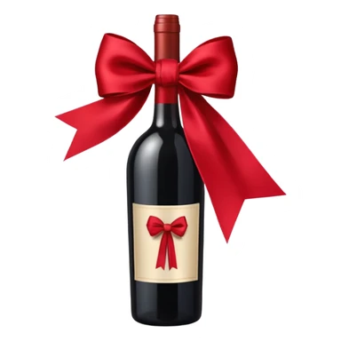 ribbon decoration on a wine bottle sticker