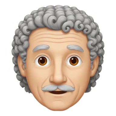 Old white man, curly hair, no beard, no mustache sticker