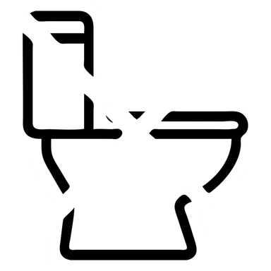 toilet with a bold red X over it, clear and simple, icon style sticker