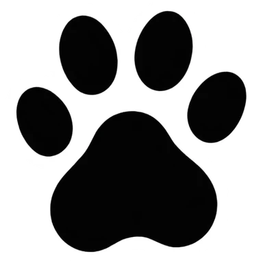 Black outline dog paw print sticker