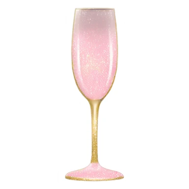 Light Pink glitter champagne glass with gold bow sticker